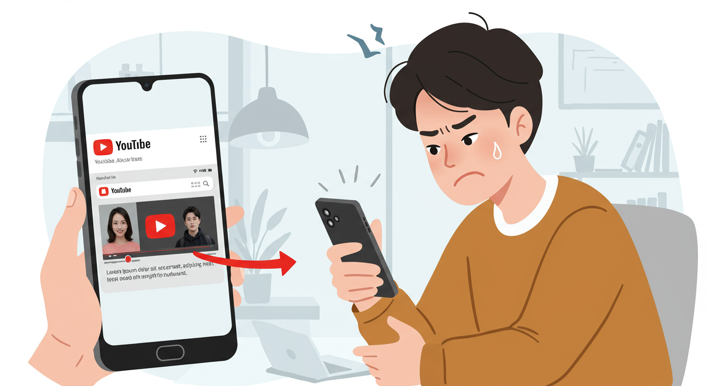 유튜브 하단바 사라짐