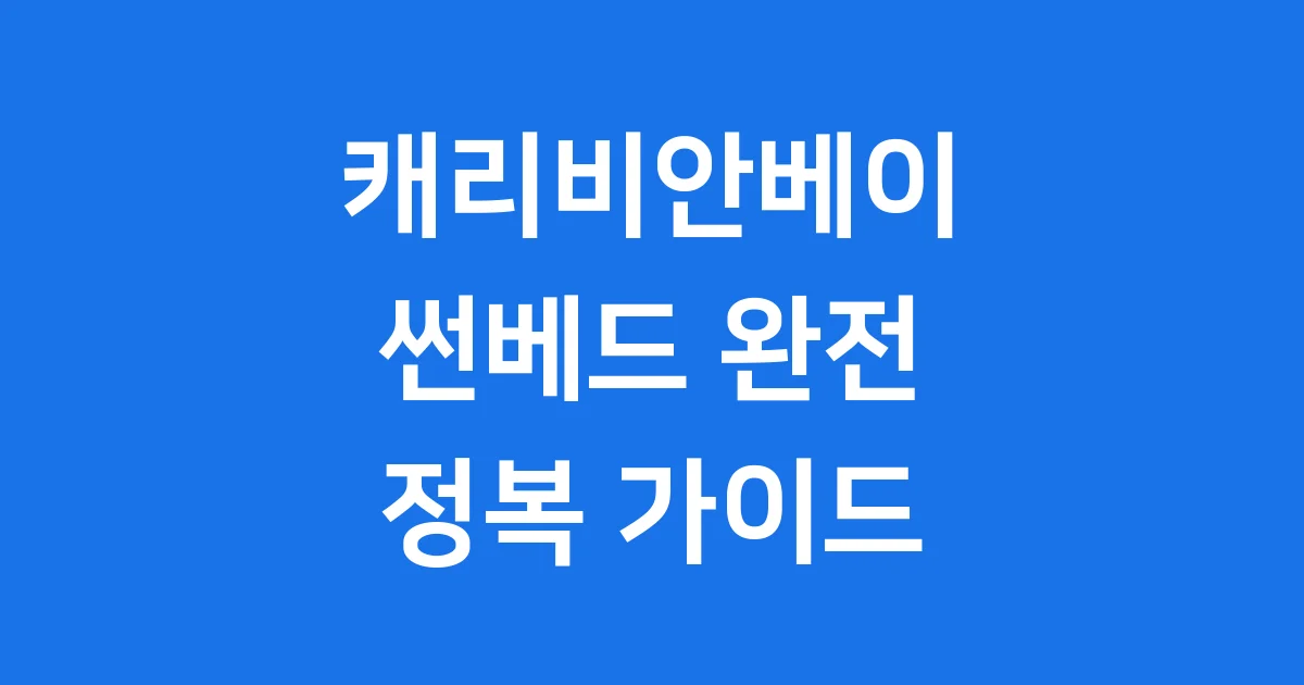 캐리비안베이 썬베드 구매 설치 완전 가이드