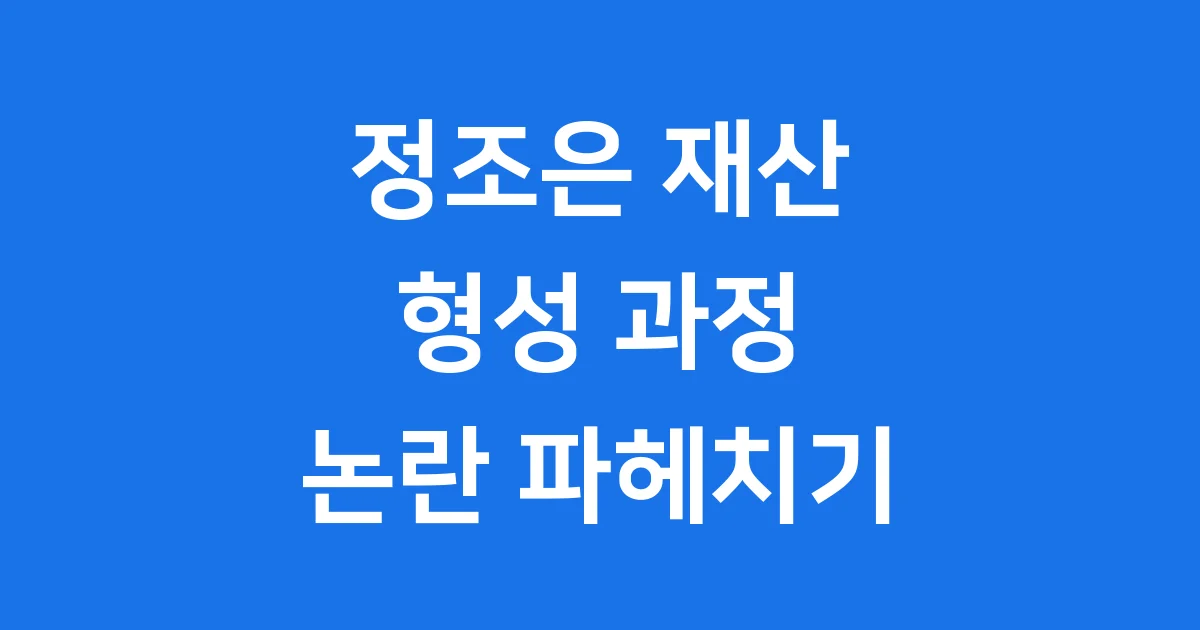정조은 재산 형성 과정 논란