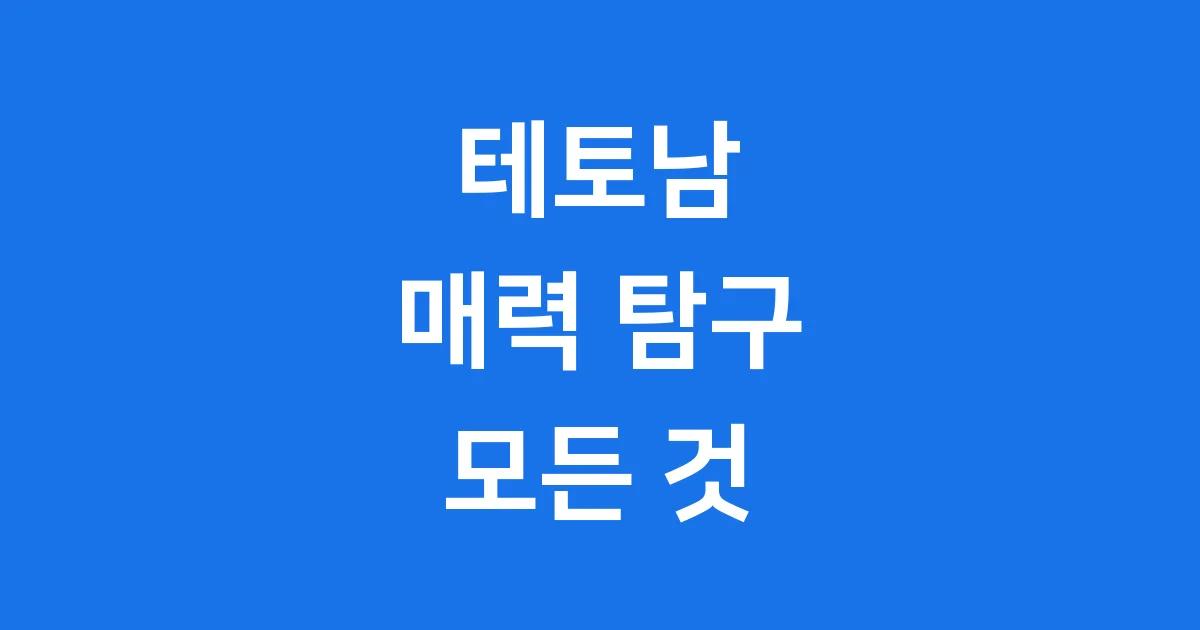테토남 뜻 성격 특징 연애정리