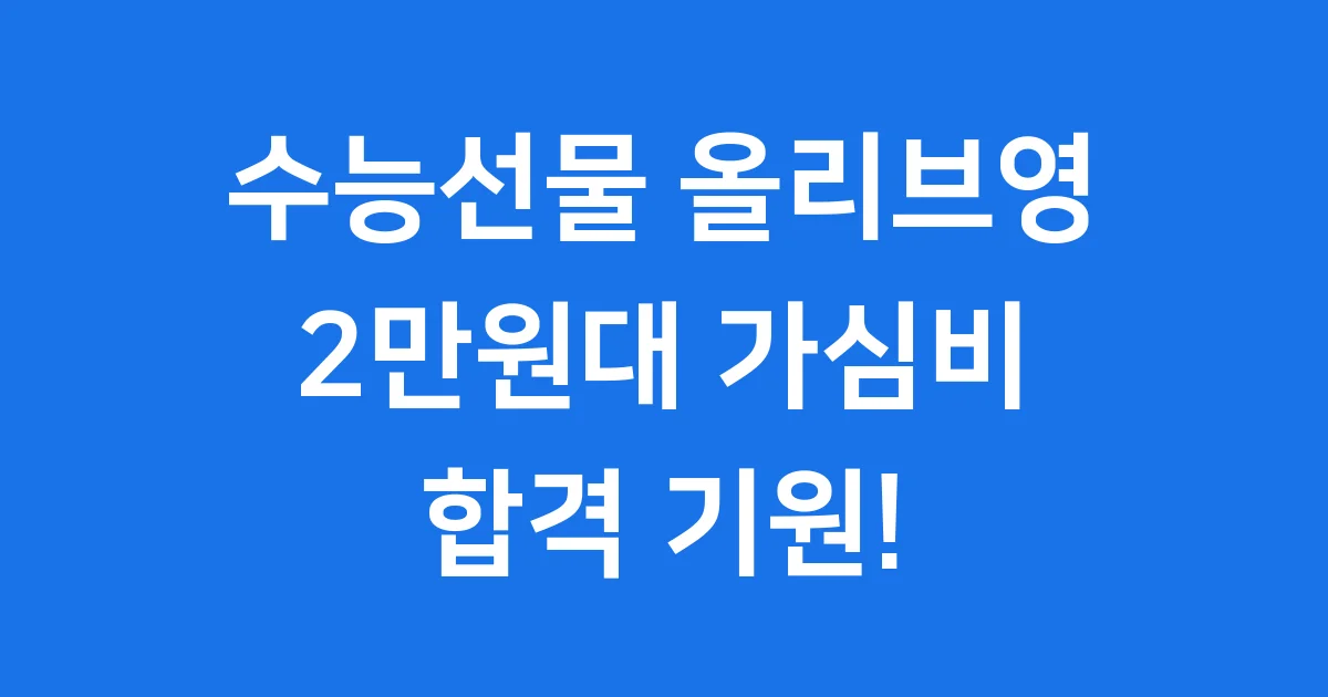 수능선물 올리브영 2만원 가심비템 추천