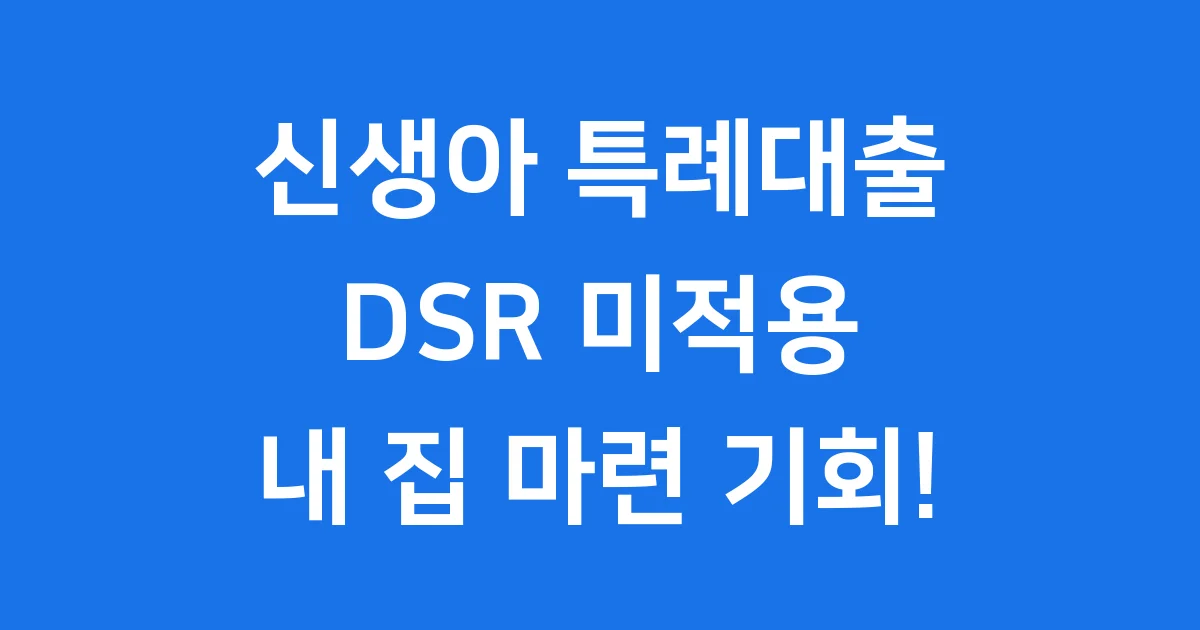 신생아대출 DSR 미적용 자격 한도 총정리