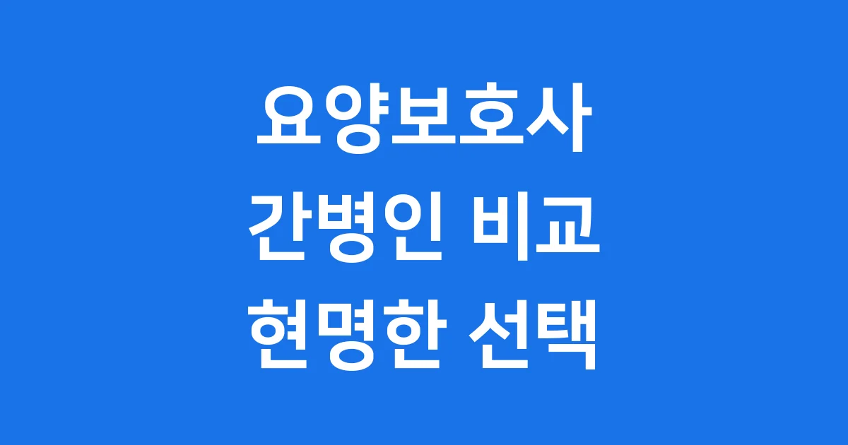 요양보호사 간병인 자격 소득 차이 2025