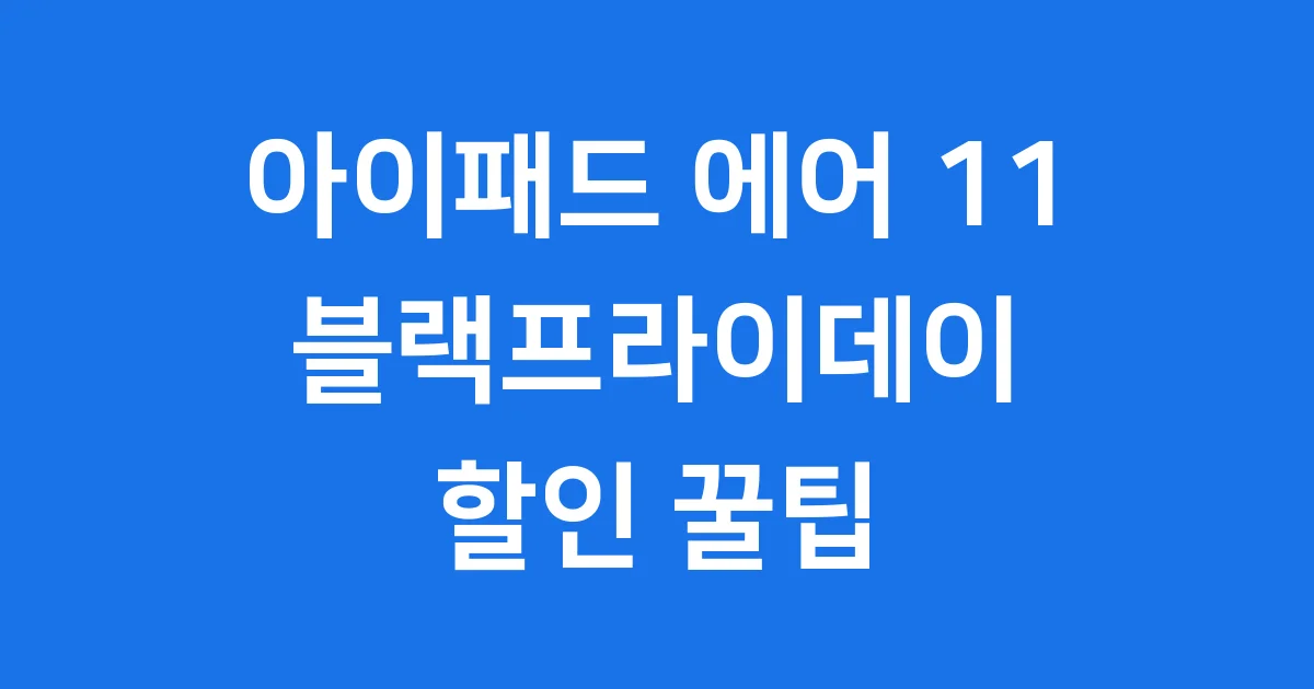 아이패드 에어 11 블랙프라이데이 할인 구매팁