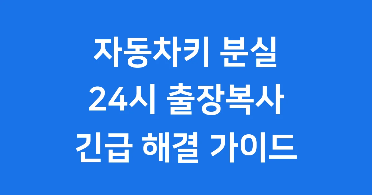 자동차키분실 24시 출장복사 서비스 해결