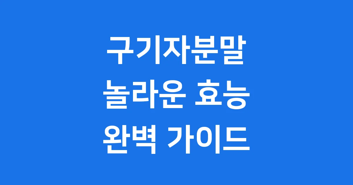 구기자분말 효능 성분 눈 건강 혈당 관리