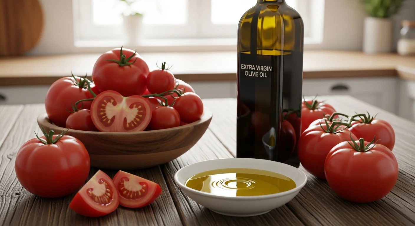 토마토의 놀라운 영양소와 올리브오일의 혈관 보호 효과