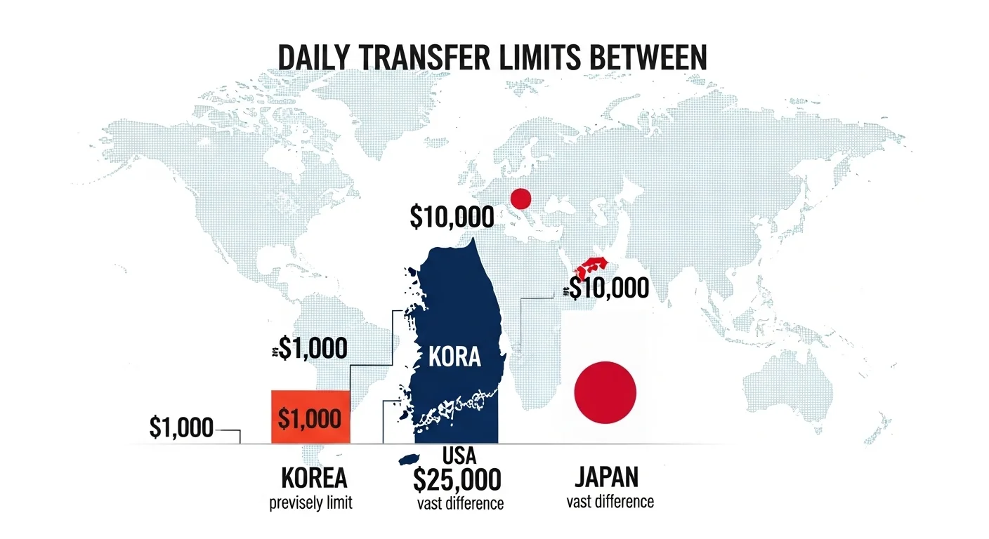 다른 나라들은 어떨까요? 국내 한도와의 비교!