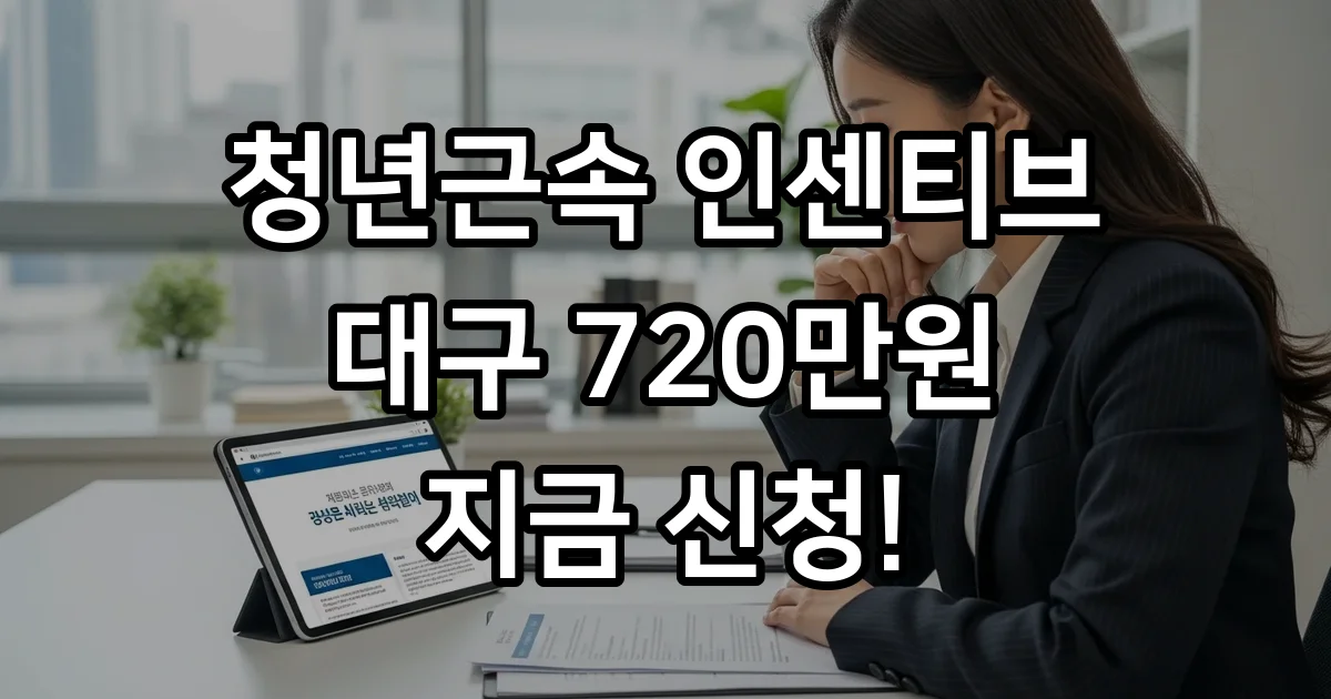 청년근속 인센티브 2026년 대구 신청방법 자격요건