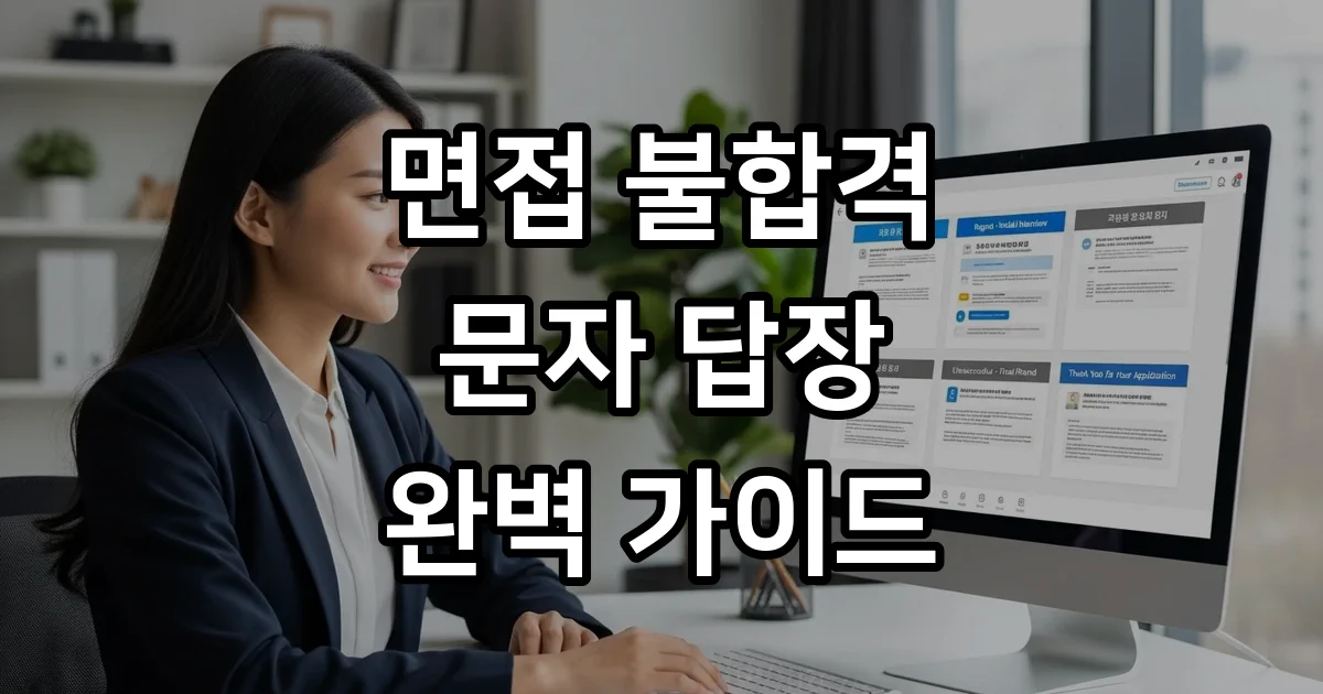 면접 불합격 문자 답장 언제 어떻게 하는 게 좋을까요