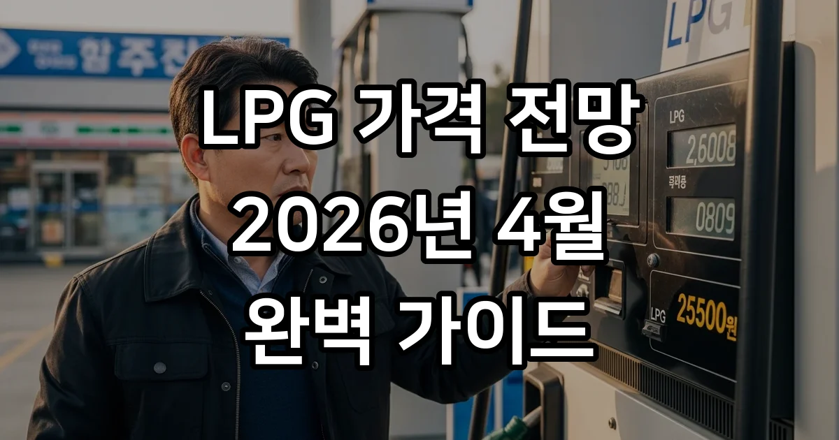 LPG 가격 전망 2026년 4월 중동 정세 환율 영향
