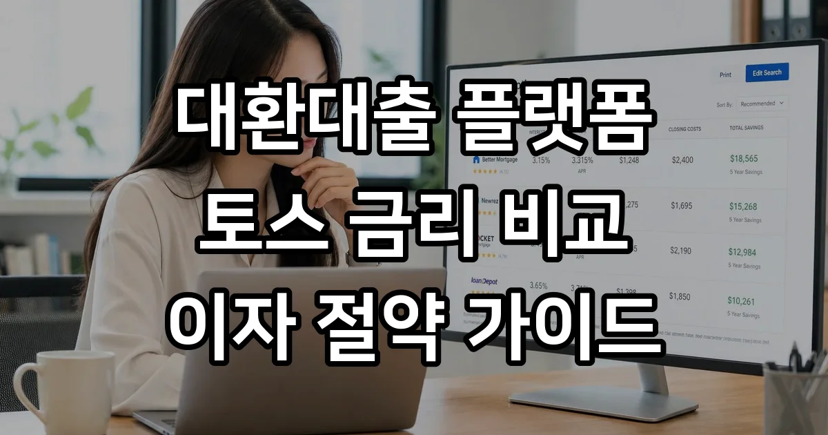 대환대출 플랫폼 토스 금리 신용점수 비교