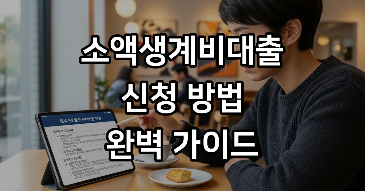소액생계비대출 신청방법 자격조건 2026년