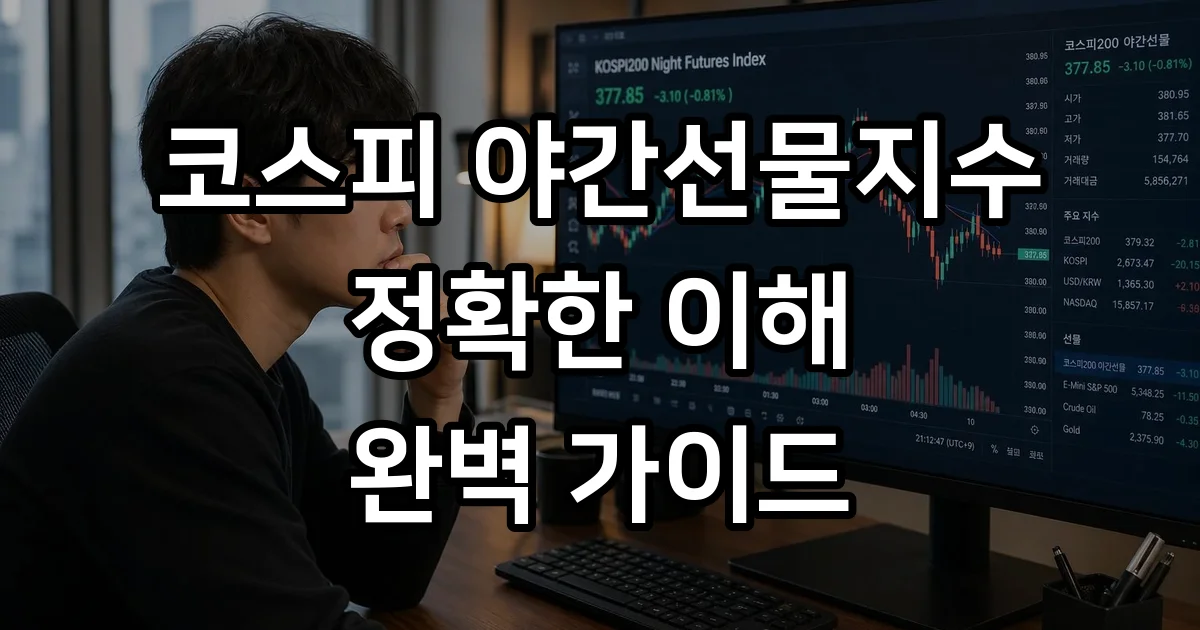 코스피 야간선물지수 이해와 실시간 조회 방법