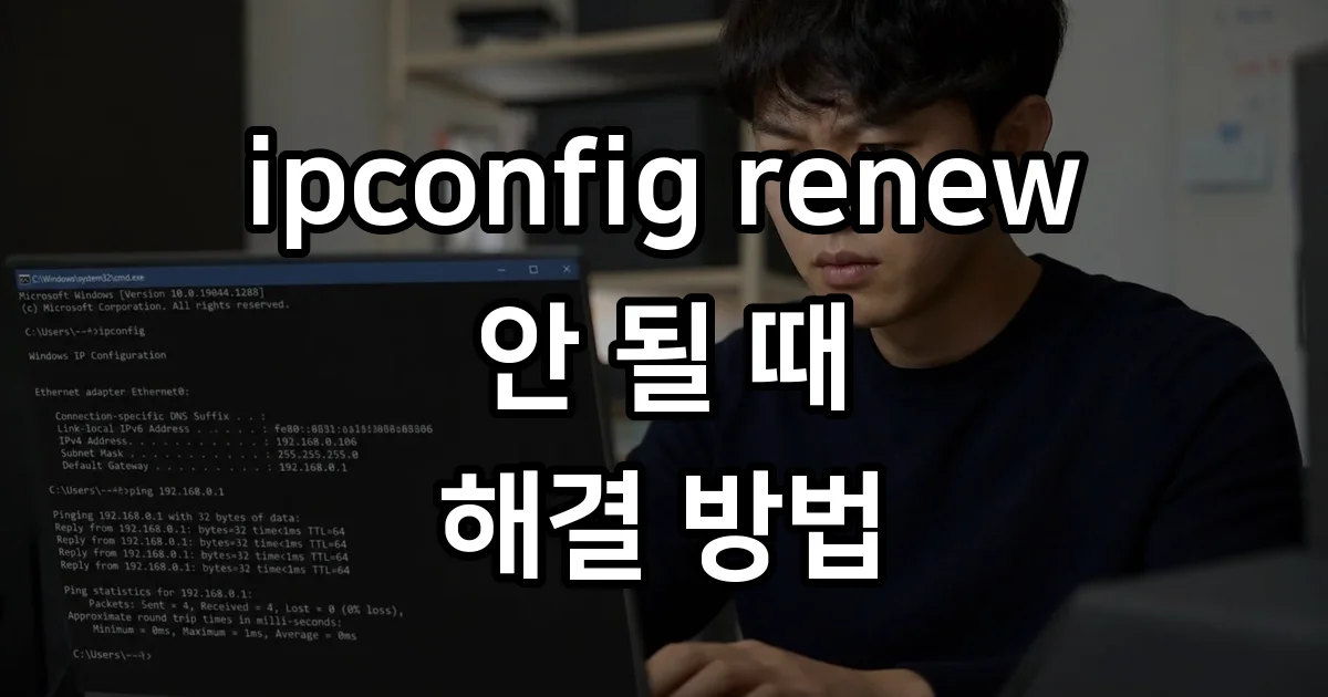 ipconfig renew 안될 때 해결 방법 총정리