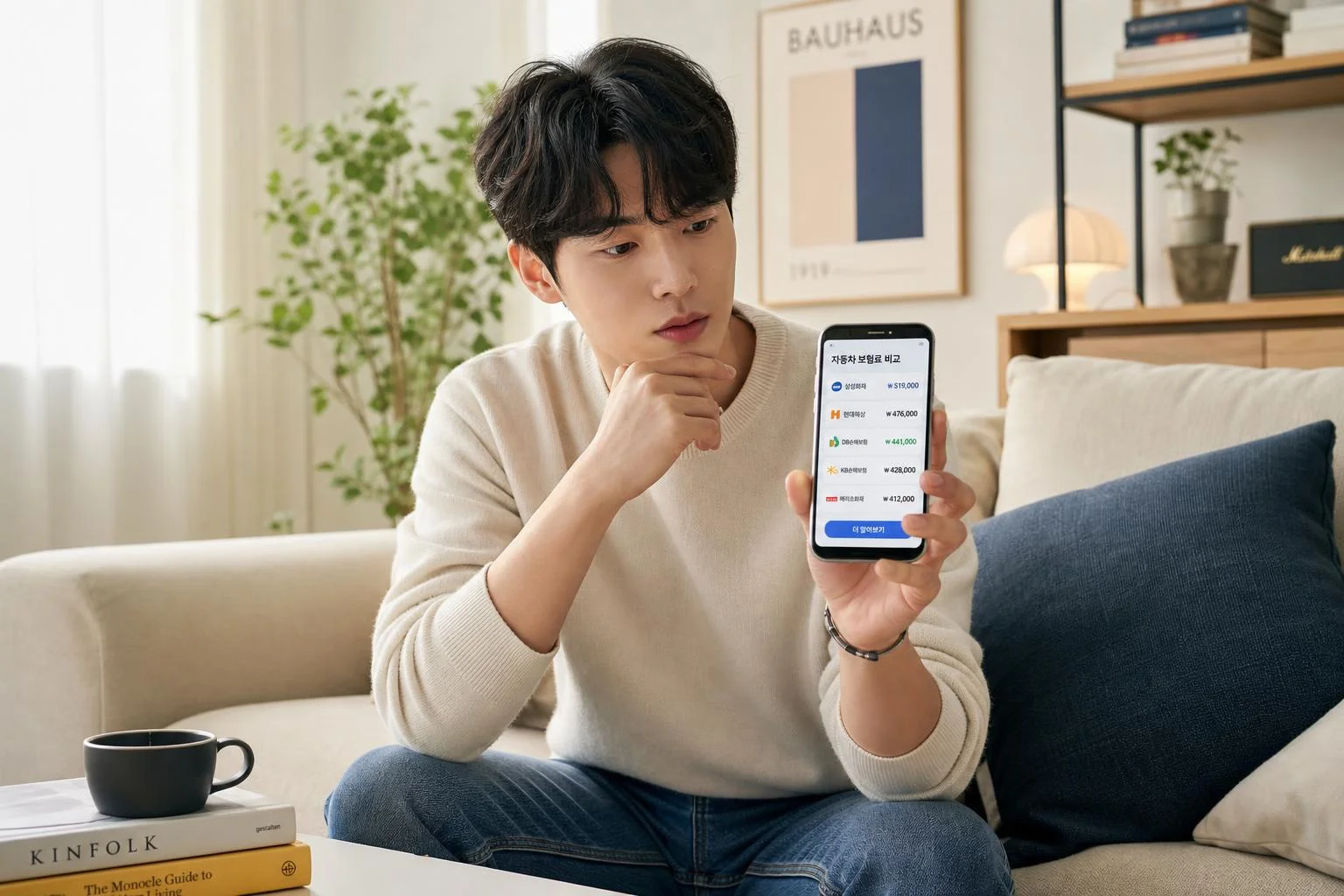 20대 초반(만 20~25세) 자동차 보험료 평균 수준