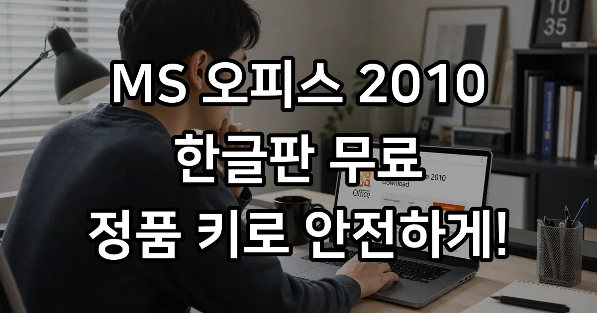 MS Office 2010 한글판 정품 키로 무료 설치