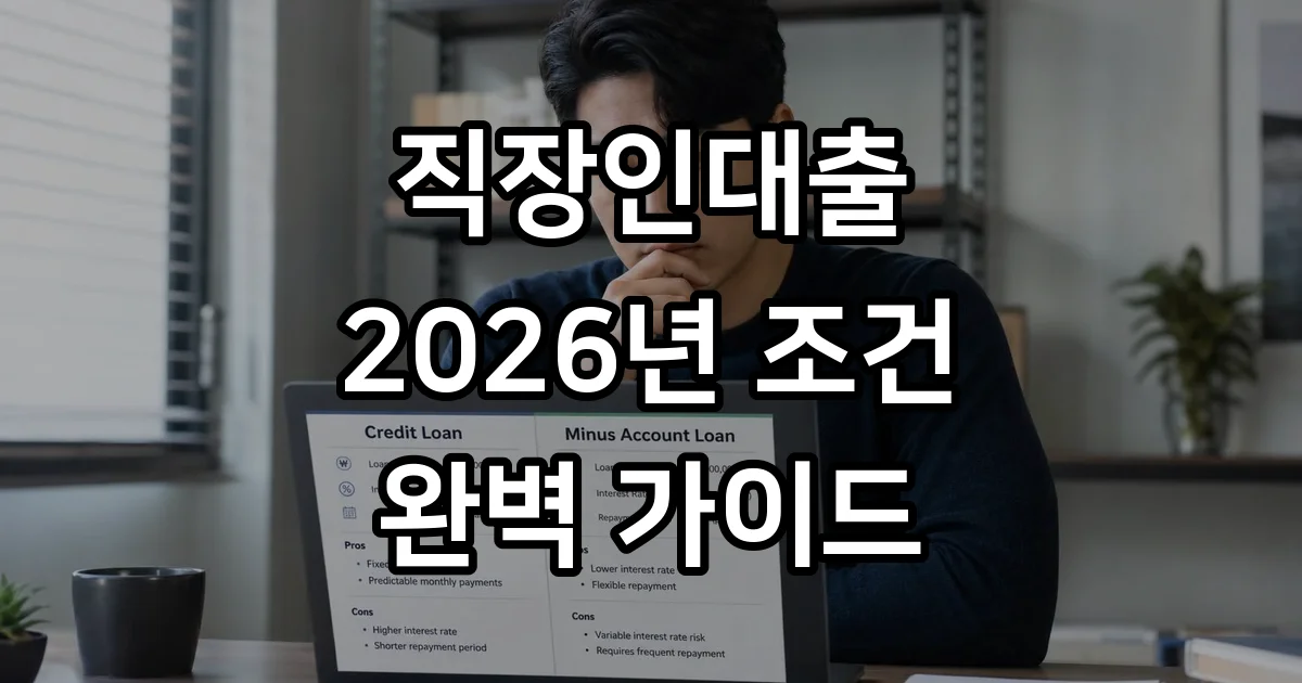직장인대출 2026년 금리 한도 조건 완벽 비교