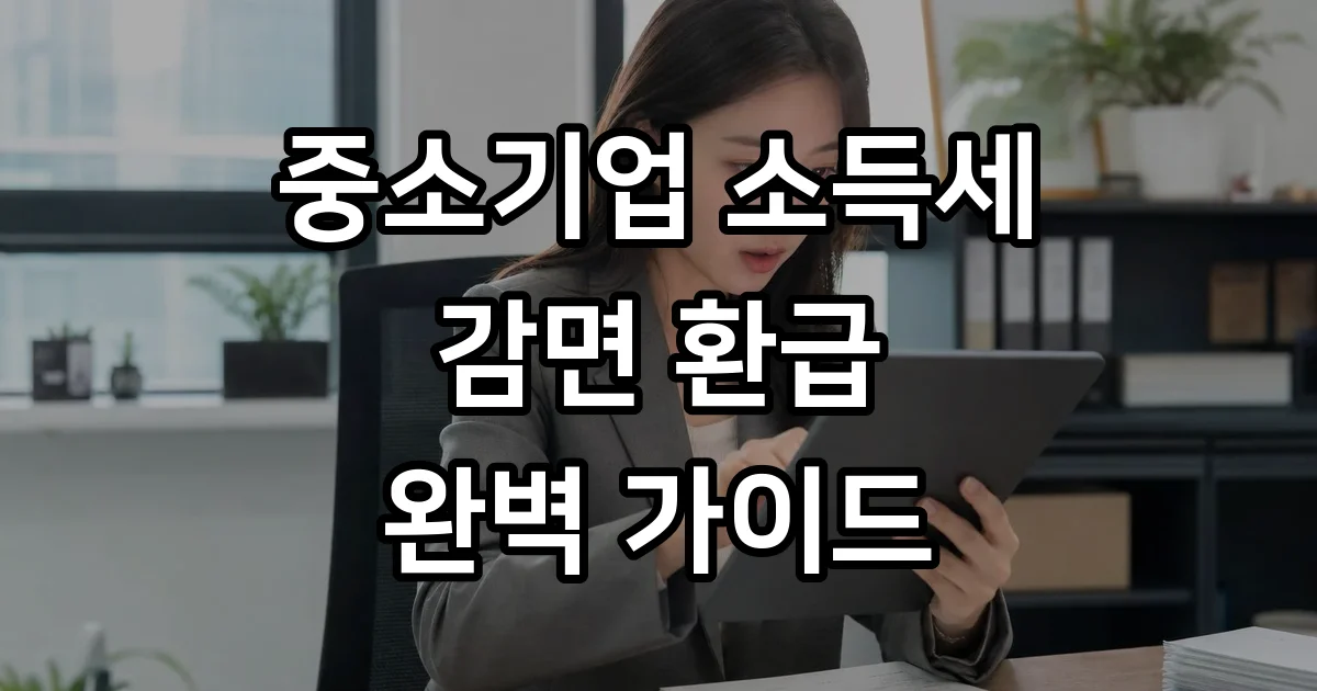 중소기업 소득세 감면 환급 신청방법 자격요건