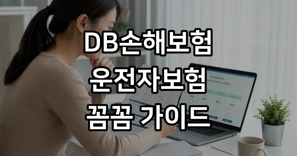 DB손해보험 운전자보험 핵심 보장 가입 조건 혜택