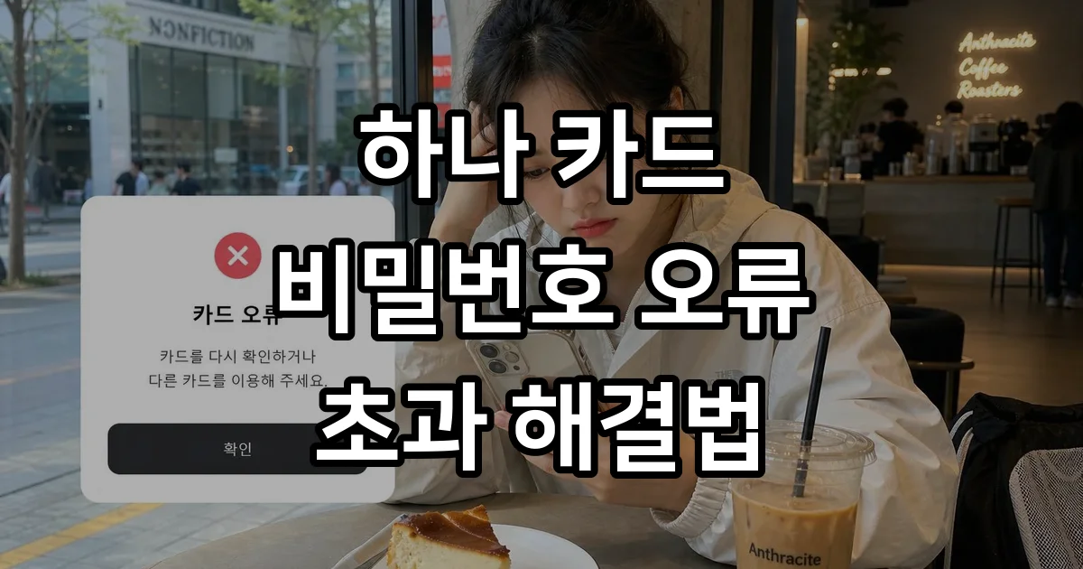 하나 카드 비밀번호 오류 초과 해결법 완벽 가이드