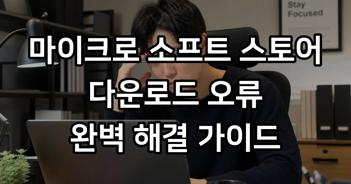 마이크로 소프트 스토어 다운로드 안될 때 해결 방법