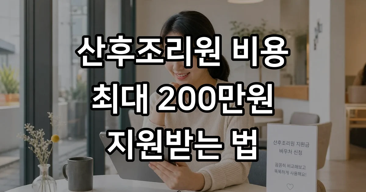 산후조리원 비용 지원금 2026년 신청방법 완벽 정리