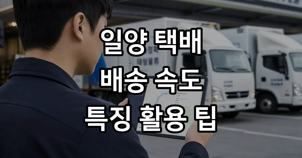 일양 택배 배송 속도 특징 활용 팁