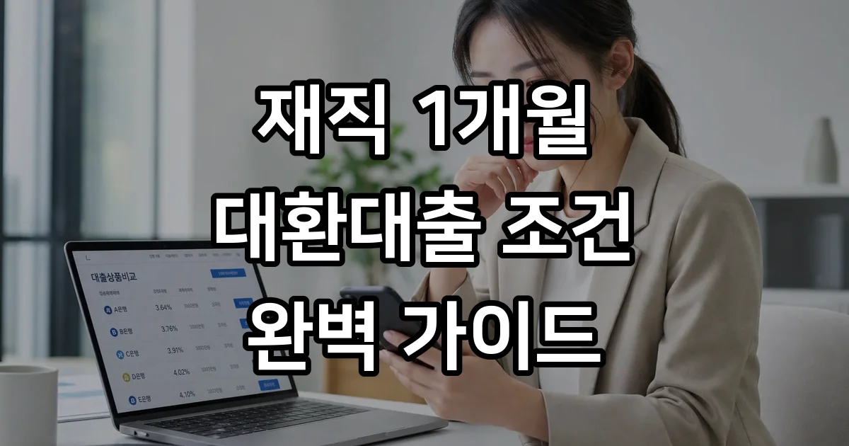 재직 1개월 대환대출 신청 조건 방법