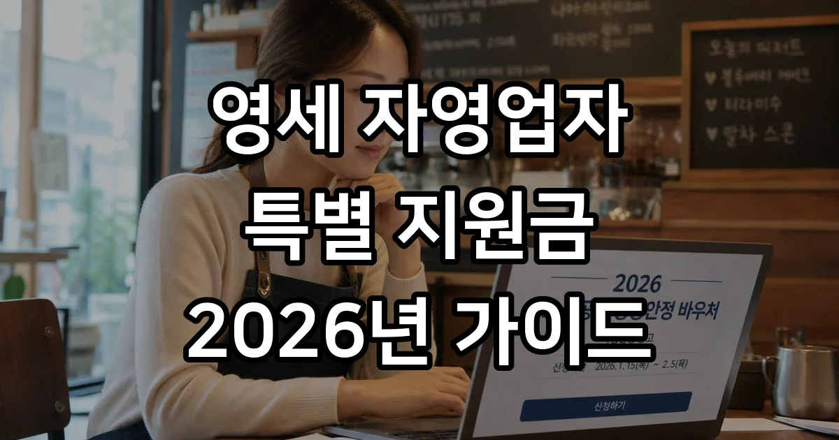 영세 자영업자 특별 지원금 2026년 신청 방법 조건