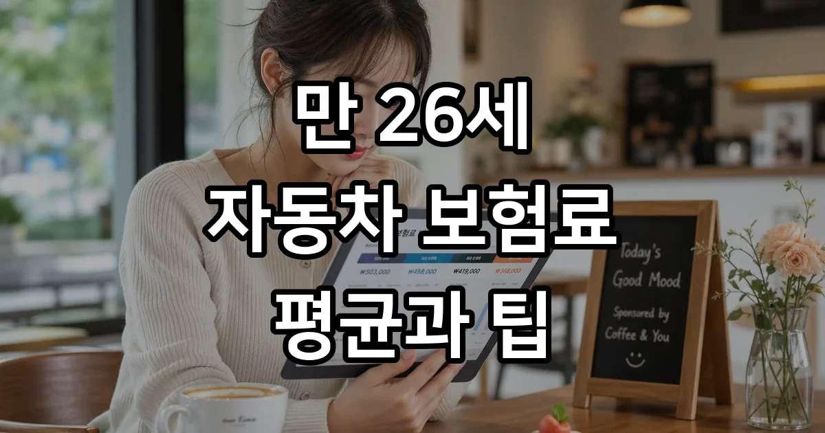 만 26세 자동차 보험료 평균과 절약 방법