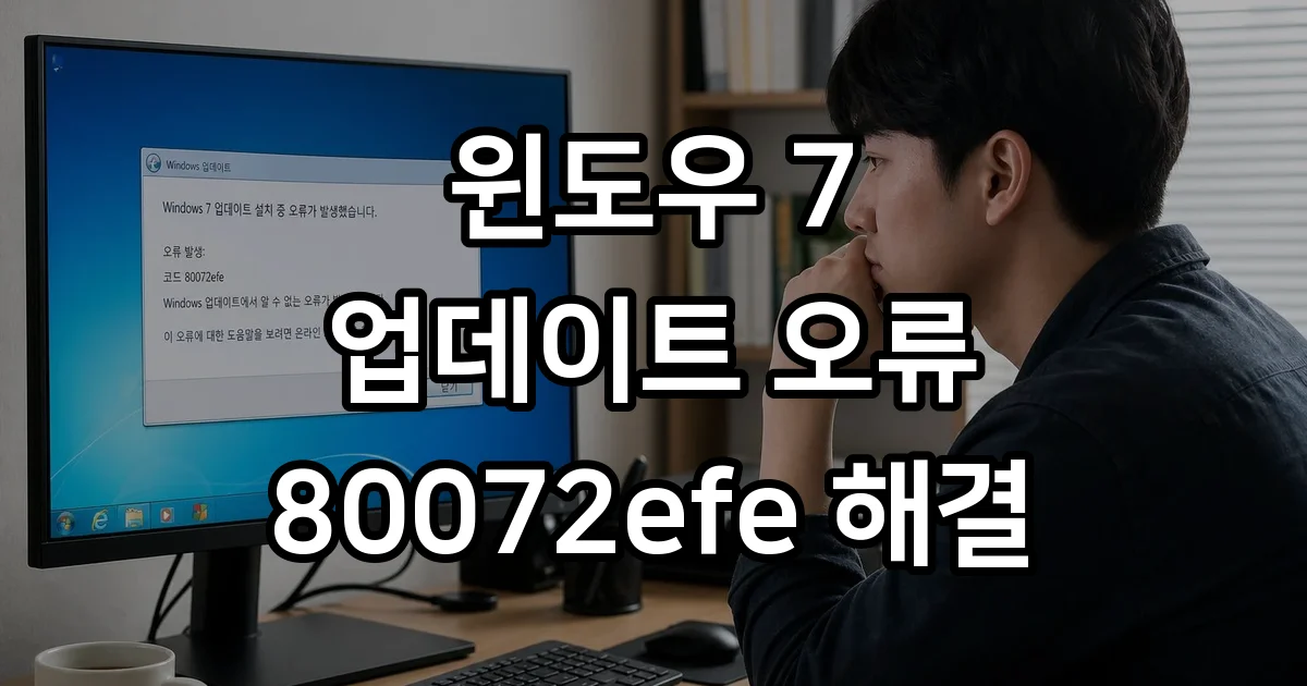 윈도우 7 업데이트 오류 80072efe 원인과 해결 방법