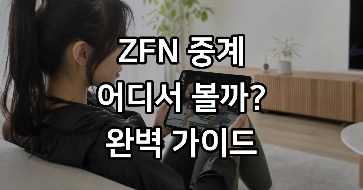 ZFN 중계 사이트 어디서 볼까요 시청 방법 완벽 정리